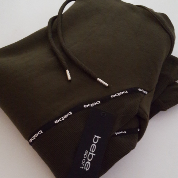 bebe Oversized Tape Ribbed Mini Logo Hoodi… - Picture 15 of 16